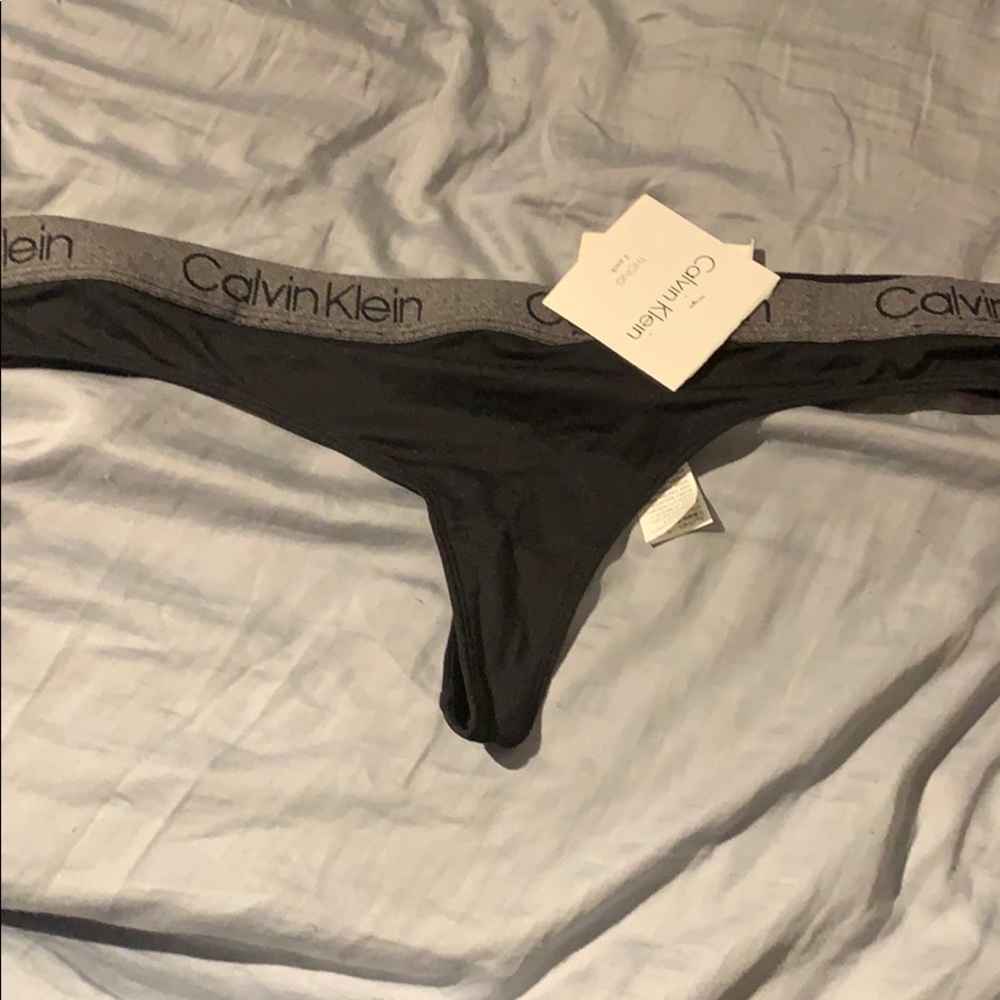 Black Calvin Klein thong